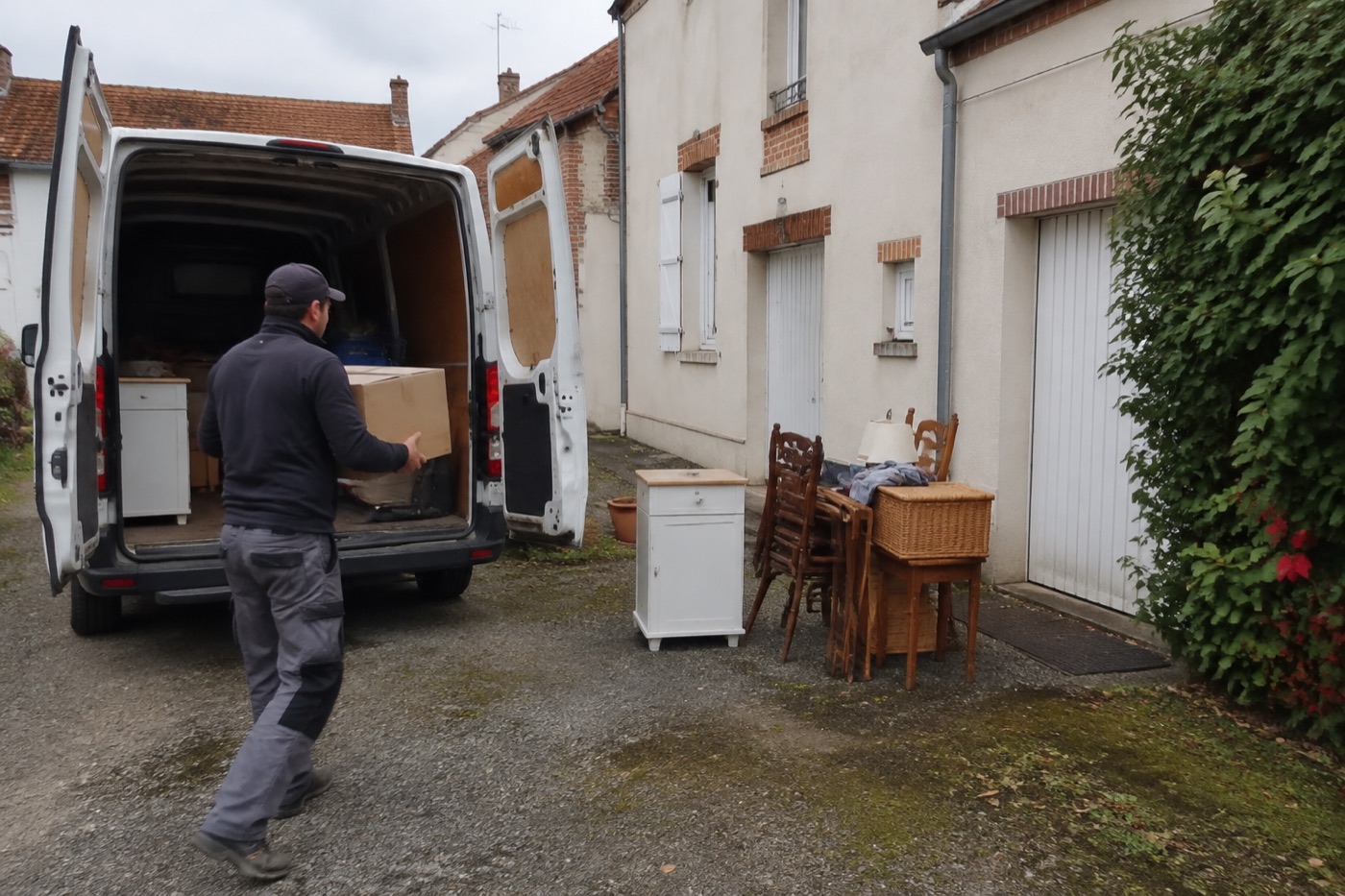 Chargement de meubles lors d’un débarras de maison à Troyes
